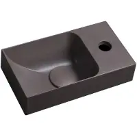 Sapho Piccolino fontein beton kraangat rechts 31x17cm donkerbruin