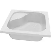 Aqualine diepe vierkante douchebak 90x90x30cm wit