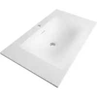 Brauer Glacier wastafel fine stone 80cm met kraangat wit mat
