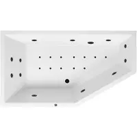 Lambini Designs Florence bubbelbad 160x90cm elektronisch links met 6+4+2 hydrojets en 12 aerojets zwart