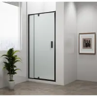 Sapho Polysan Easy Black douche draaideur mat glas 100x190cm zwart mat