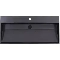Lambini Designs Arona wastafel quartz 100cm met kraangat zwart mat