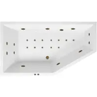 Lambini Designs Florence bubbelbad 160x90cm elektronisch links met 6+4+2 hydrojets en 12 aerojets rose goud
