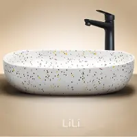 Comad Lili waskom 60x42cm mat terazzo