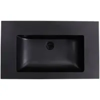 Lambini Designs Lugano wastafel quartz 80cm zonder kraangat zwart mat