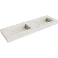 Mondiaz Zink vrijhangende wastafel solid surface 160cm zonder kraangat ostra