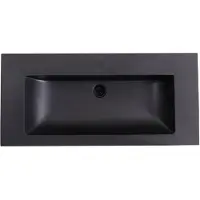 Lambini Designs Lugano wastafel quartz 100cm zonder kraangat zwart mat