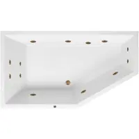 Lambini Designs Florence bubbelbad 160x90cm elektronisch links met 6+4+2 hydrojets goud