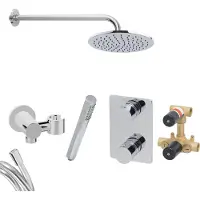 Mueller Round inbouw regendouche met 25cm hoofddouche en muurarm 45cm chroom