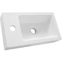 Brauer Solar Thick fontein mineraalmarmer 40x22cm met kraangat wit glans