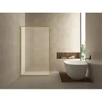 Mueller Square inloopdouche 120x200cm helder glas met nano-coating geborsteld messing