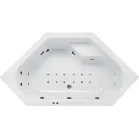 Lambini Designs Venetië bubbelbad 145x145cm elektronisch met 6+4+2 hydrojets en 12 aerojets RVS