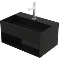 SaniGoods Kenzo wastafel met open vak 50x32x25cm zwart mat