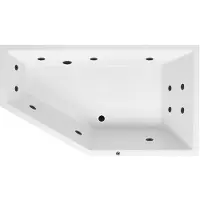 Lambini Designs Florence bubbelbad 160x90cm elektronisch rechts met 6+4+2 hydrojets zwart