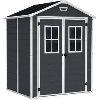 Keter Manor 65 Tuinhuis - 185x152x226 cm - Antraciet