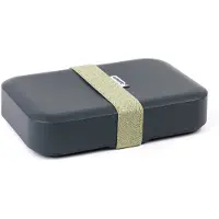 Amuse Zero Waste Lunchbox Large - 900ml - Broodtrommel met Rekker - Brooddoos van 100% recycled kunststof - BPA-vrije Lunchtrommel - Grijs - 210x140x50mm