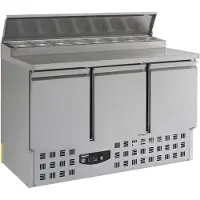CombiSteel Saladette Combisteel, 3 deuren, 8x1/6GN, 137(b)x97(h)x70(d), 230V/340W