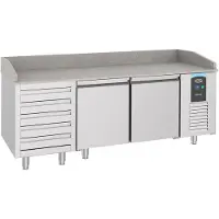 CombiSteel Pizzawerkbank Combisteel, 2 deuren/ 5 laden, 210(b)x108(h)x80(d), 230V/210W