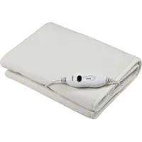Smartwares BW-4753 Elektrisch Onderdeken - Fleece, 2 Warmteniveaus, Oververhittingsbeveiliging - Wasmachinebestendig, Voor 1 Persoon, 150 x 80 cm, Inclusief Afneembare Warmteregelaar