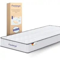 Arensberger JANA Springveermatras – 90cm x 200cm x 19cm – 7-Zone Matras met Schuim en Pocketveren Kern, H2/H3 Medium Stevig