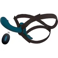 Orion - strap-on vibrator set - zwart/blauw