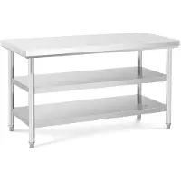 Royal Catering RVS werktafel - ECO - 150 x 70 cm - 500 kg - tussenplank -
