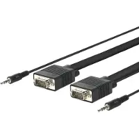 Microconnect - VGA (D-Sub);Jack (3.5mm) naar VGA (D-Sub);Jack (3.5mm) - 10 m - Zwart