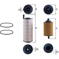 MAHLE ORIGINAL KX 645KIT Brandstoffilter