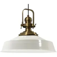 Bamyum Hangende Metalen Lamp Ø41 cm, E27, Vintage Lamp, Wit Binnenkant