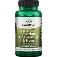 Swanson Health - Volledig Spectrum Valeriaan, Kamille & Hop - 60 capsules