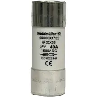 Weidmuller 4000003732 FUSE WSFL 22X58 40A 1K5V GPV Buiszekering Inhoud 10 stuk(s)