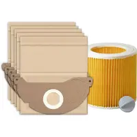 DParts 10x stofzuigerzakken en 1 filter geschikt voor Karcher WD2 en MV2 series - voor series A2004 A2054 WD 2.200 2.210 2.240 2.250 - nr. 6.904-322.0 - 6.414-552.0