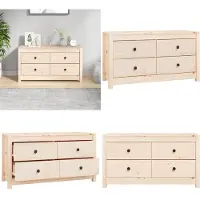 vidaXL Dressoir 100x40x54 cm massief grenenhout - Wandkast - Wandkasten - Kast - Buffetkast
