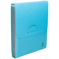 Exacompta 5x Sorteerkoffer met 6 vakken in gerecycled PP Pop'N Co - Cyaan - 55799E