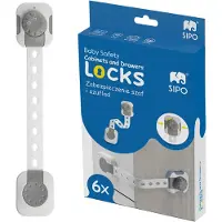 Siso Veiligheidsslot voor Kastjes en Lades - 6 Stuks - Multifunctionele Kinderbeveiliging met Slim Slot - Wit - Verstelbaar -