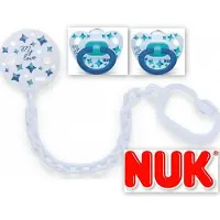 Nuk Classic | My Love | set : siliconen fopspenen 2st. + fopspeenclip 1 st | blauw | 18-36 maanden
