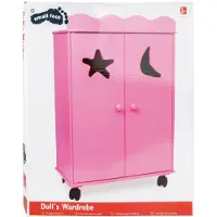 Small Foot Base Toys Houten Poppen Kledingkast - Roze