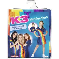 K3 verkleedkleding - Regenboogjurkje blauw 3/5 jaar - maat 116
