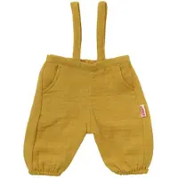 Heless poppenkleding tuinbroek okergeel katoen 28-35 cm poppen.