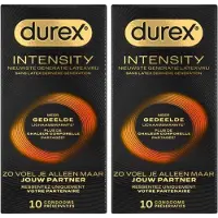 Durex Intensity Condooms - Nieuwste generatie ultradunne, latexvrije condooms voor mannen – Gedeelde lichaamswarmte - 2 x 10 stuks - Voordeelverpakking
