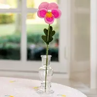 Sjaal met Verhaal Bloem Wolvilt - Viooltje Roze - Handmade-Fairtrade - Homedeco - 30cm