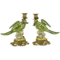 Baakman papegaaien - Kandelaar - set van 2 - 28,2 cm hoog