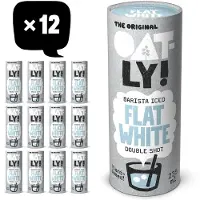 Oatly Haver Barista Iced Flat White - 12x235ml - Plantaardige ijskoffie - Koffie - Voordeelverpakking