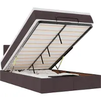 vidaXL Ottoman bed met matras en LED's 120x190 cm stof donkerbruin