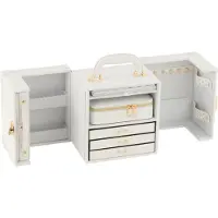 J-Line juwelenkoffer met handvat kunstleder 29.5x18.5x22cm