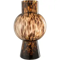 J-Line vaas bol stip glas medium 16x16x30.5cm