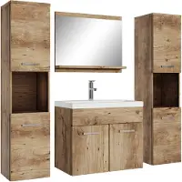 Badplaats Badkamermeubel set montreal xl 60 x 35 cm kastanje badmeubel