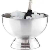Merkloos champagnekoeler schaal - rvs - Ø 36,5 cm - flessenkoeler - zilver