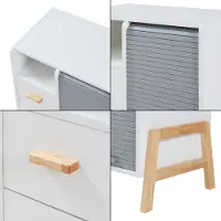 En.casa Dressoir 'Kvaefjord', 66x60x40 cm, met een jaloeziedeur, wit/grijs