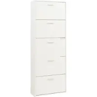 En.casa Schoenenkast Sykkylven 5 kleppen wit 169x60x24 cm []